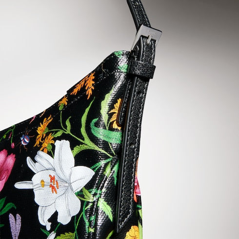 Lady Lunetta small shoulder bag - black and multicolor canvas