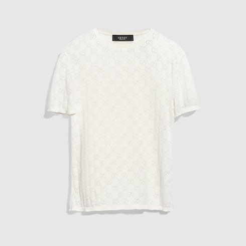 GG cotton devoré T-shirt - white