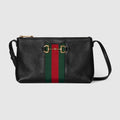 Gucci Horsebit Web small shoulder bag - black leather