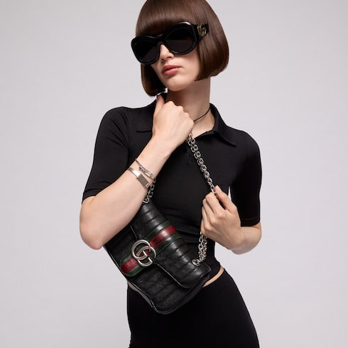 Jetset GG Marmont medium shoulder bag - black leather