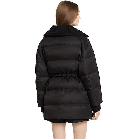 Gabardine fine nylon jacket with logo - black