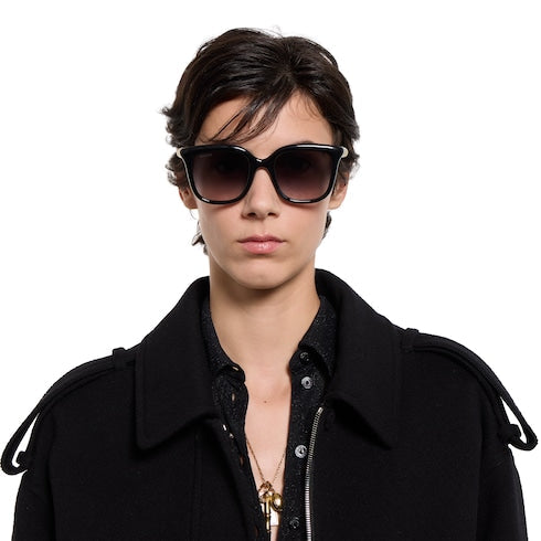 Square frame sunglasses - black
