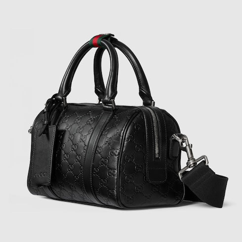 GG Emblem small duffle bag - black GG leather