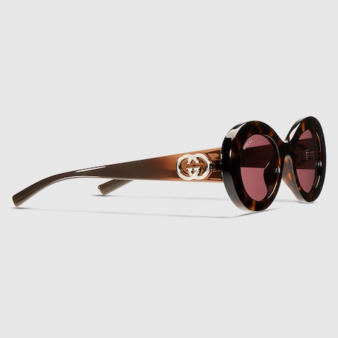 Oval frame sunglasses - dark brown tortoiseshell