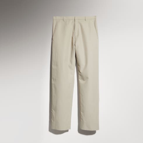 Lightweight cotton nylon twill pants - beige