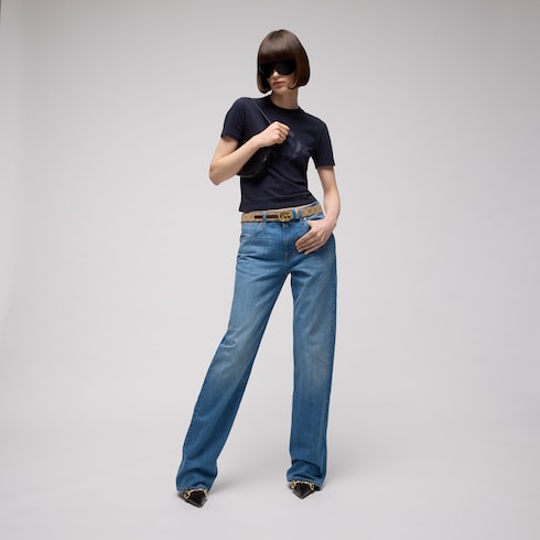 Reversible GG Marmont belt - sand GG canvas