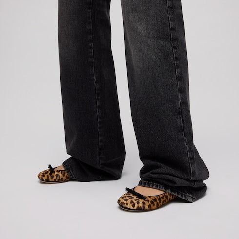 Women's ballerina with bamboo - brown and black