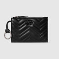 GG Marmont zip key pouch - black leather