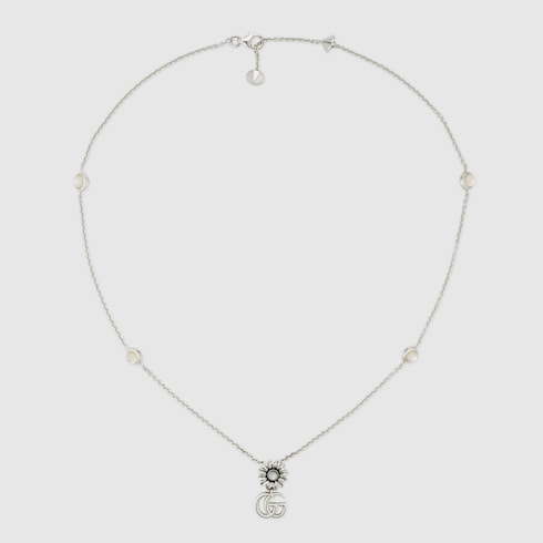 GG Marmont mother of pearl necklace - 925 sterling silver