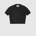 Fine wool GG crystal top - black