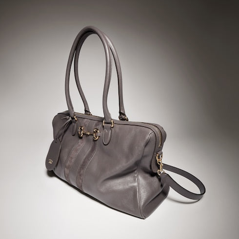 Borsetto large boston bag - dark grey leather