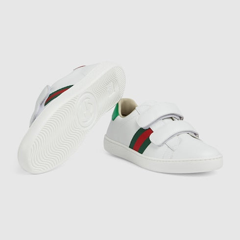Teen Gucci Ace leather sneaker - white leather