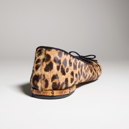 Women's ballerina with bamboo - brown and black