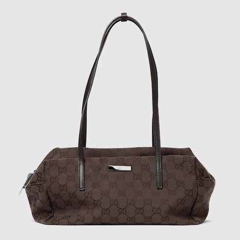Gucci Melrose medium boston bag - dark brown GG canvas