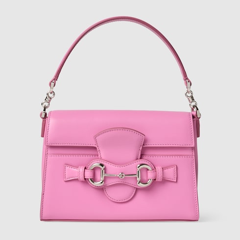 Horsebit Duomo small top handle bag - bright pink leather