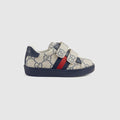 Toddler Gucci Ace sneaker - blue and grey GG Supreme
