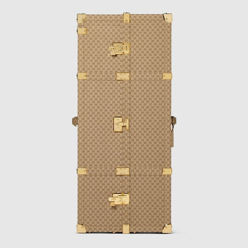L'Archetipo hard-sided trunk - sand and brown GG canvas