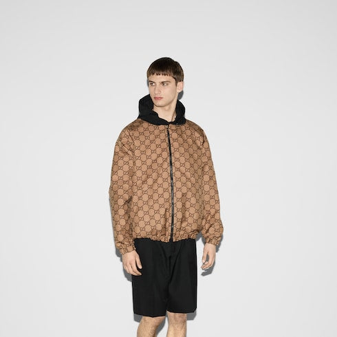 Reversible GG canvas jacket - black