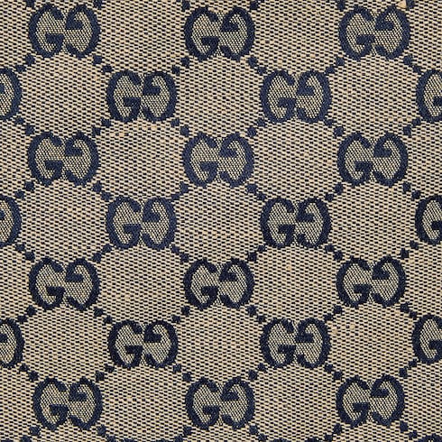 GG linen blend canvas shorts - beige and blue