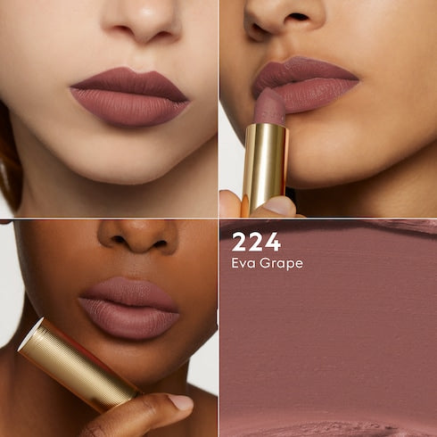 120 Sonia Light Beige, Rouge à Lèvres Mat Lipstick - 224 Eva Grape