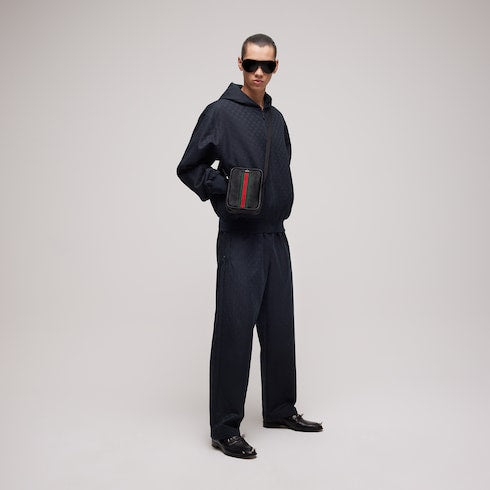 GG cotton canvas pants - dark blue