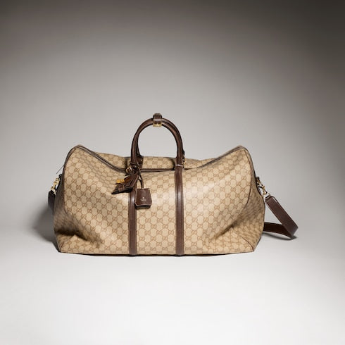 Gucci Essence Classic large duffle bag - sand and brown GG canvas