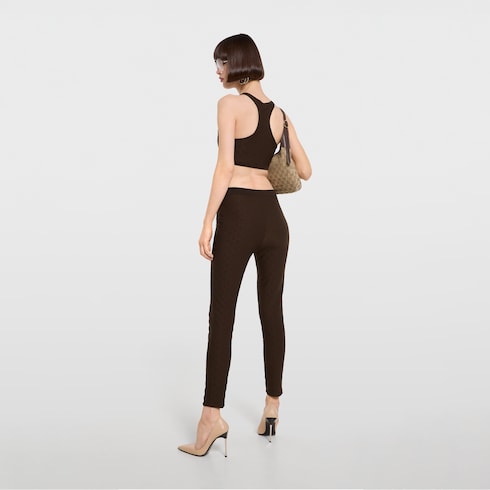 GG jersey jacquard leggings - brown