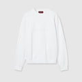 Cotton jersey sweatshirt with embroidery - white