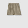 GG Supreme print silk shorts - beige and ebony