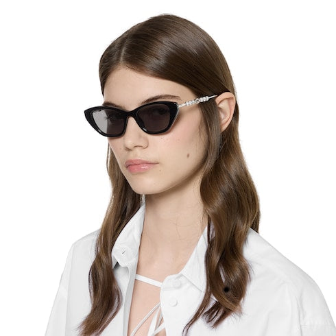 Cat eye frame sunglasses - black
