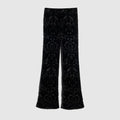 Floral devoré velour pants - black