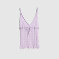 Braided cotton blend top - lilac