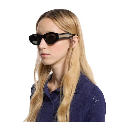Oval frame sunglasses - black