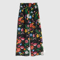 Printed silk leisure pants - multicolor