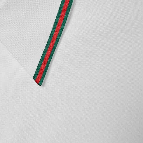 Oxford cotton shirt with Web - white