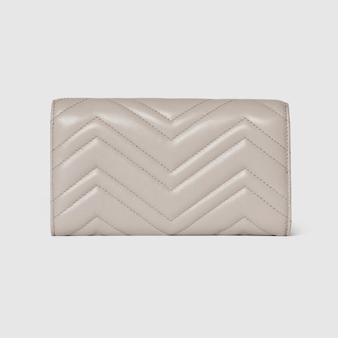 GG Marmont continental wallet - light grey leather