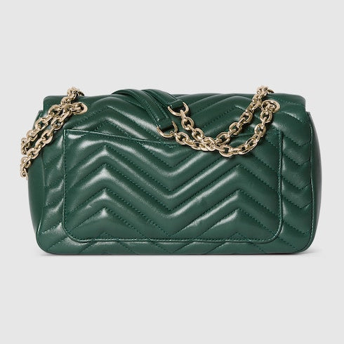 GG Marmont medium shoulder bag - green leather