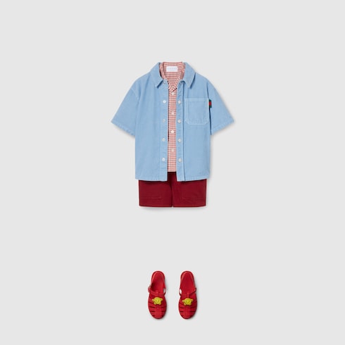 Children's velvet corduroy shirt - light blue