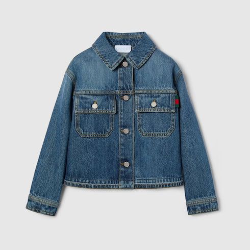 Children's bleached denim jacket - blue