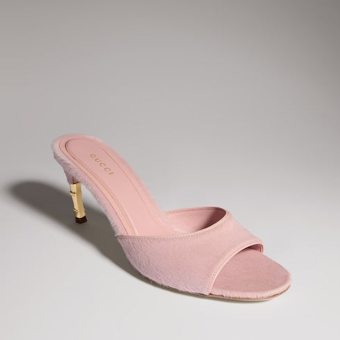 Women's Castello slide - light pink calf hair