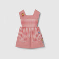 Baby gingham cotton dress - red and white