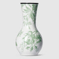 Herbarium print vase - white and green porcelain