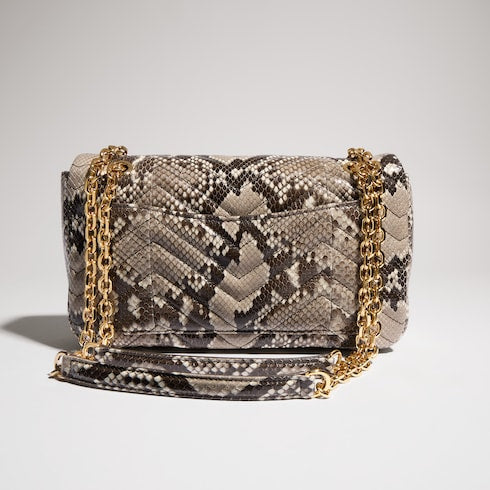 GG Marmont python medium shoulder bag - natural