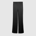 Crêpe satin pants - black