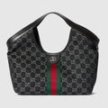 Gucci Giglio small tote bag - black GG denim