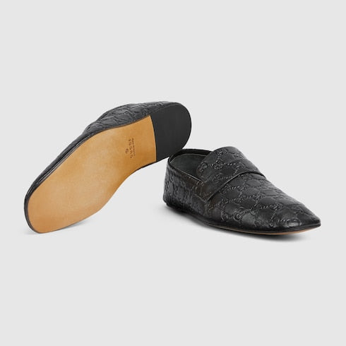 Men's Ragazzo loafer - black embossed GG leather