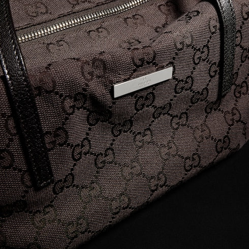Gucci Melrose medium boston bag - dark brown GG canvas
