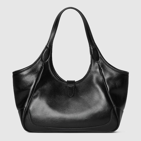 Mercato small tote bag - black leather