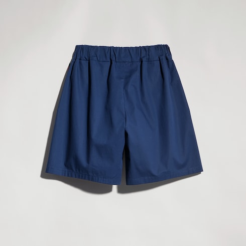 Children's cotton poplin shorts - blue