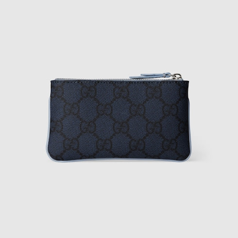 Dusty blue trim key pouch - dark blue GG Supreme
